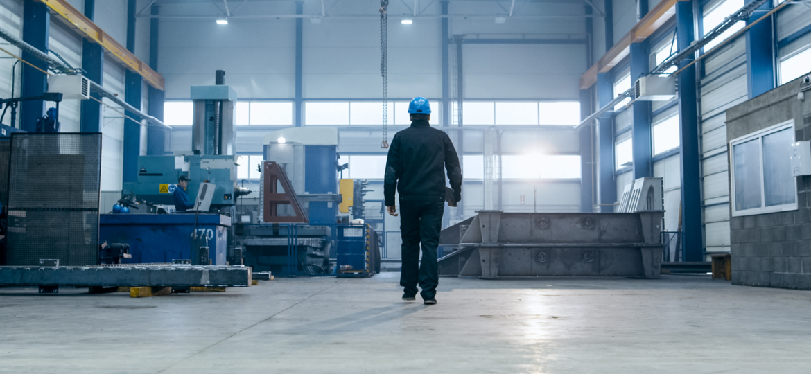 A man working in warehouse.